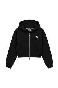 Star Nakışlı Premium Oversize Cropped Zipper